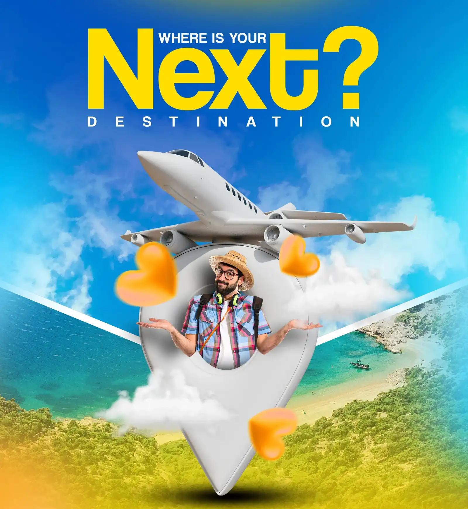 Airplane and traveler representing travel experiences from tour operators in Vadodara