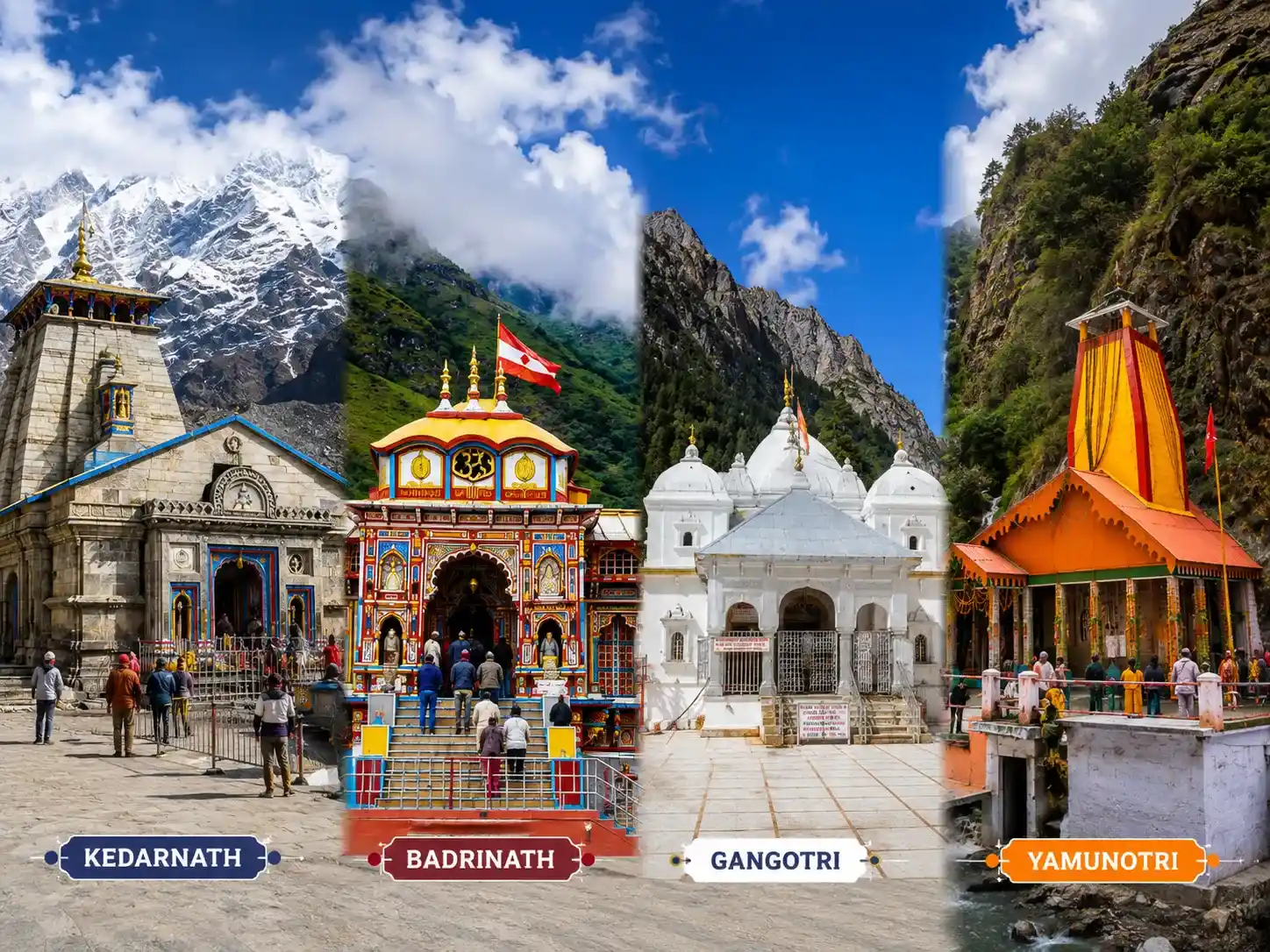 Char Dham temples for a north India travel package
